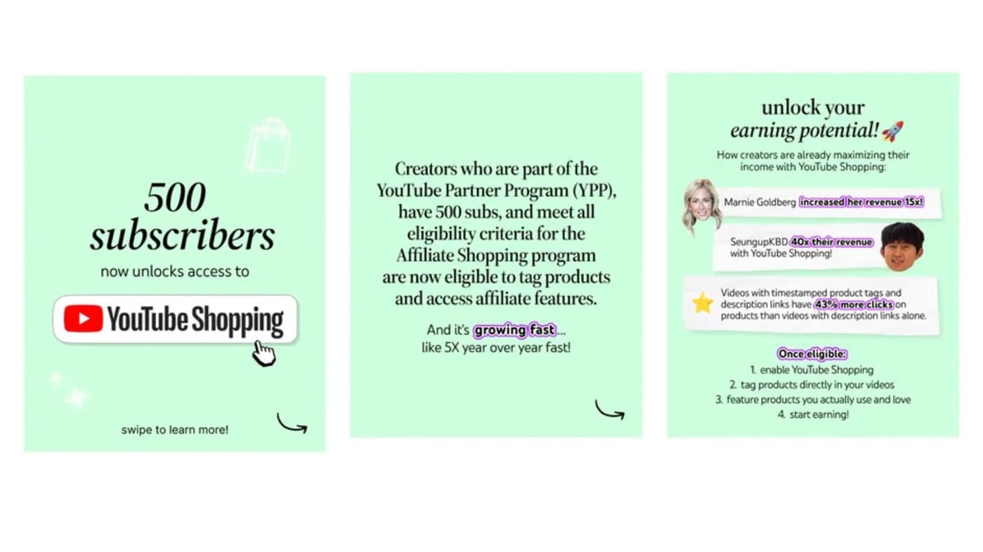 YouTube biedt affiliate shopping-functies aan meer videomakers