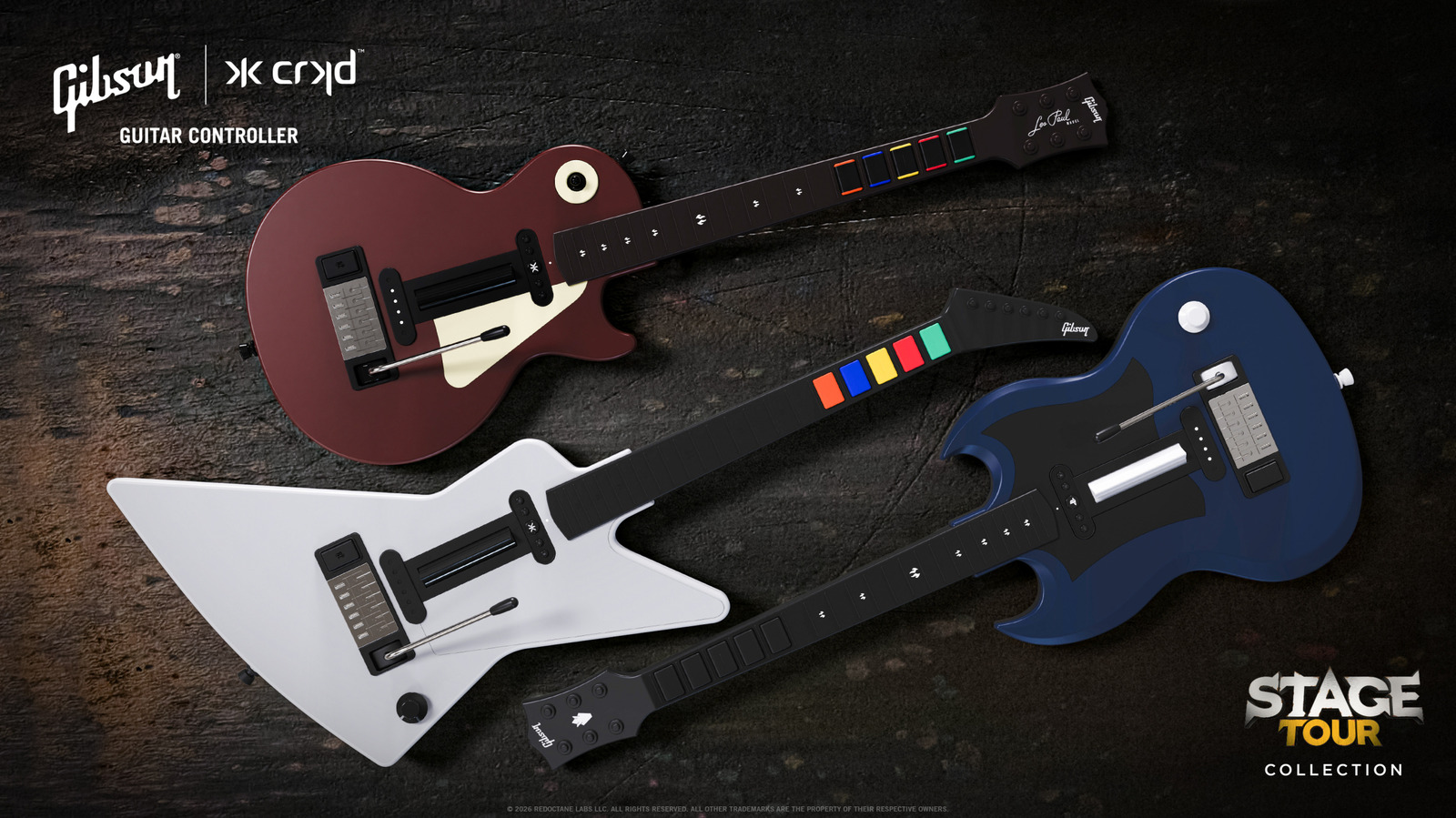 Here are three sick Gibson guitar controllers made for Stage Tour's Dec. 10 release