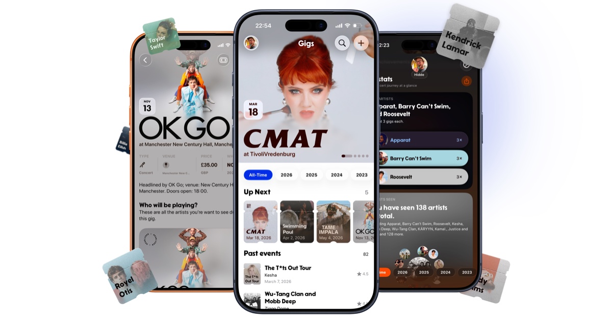 Gigs maakt van uw concertgeschiedenis een persoonlijk livemuziekarchief