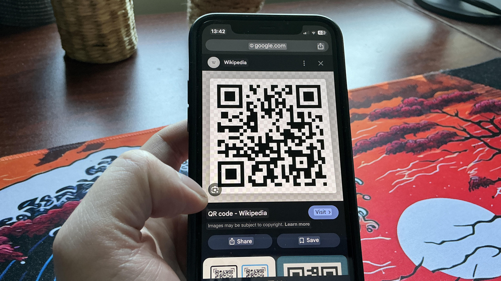 U kunt eenvoudig QR-codes scannen die al op uw telefoon staan