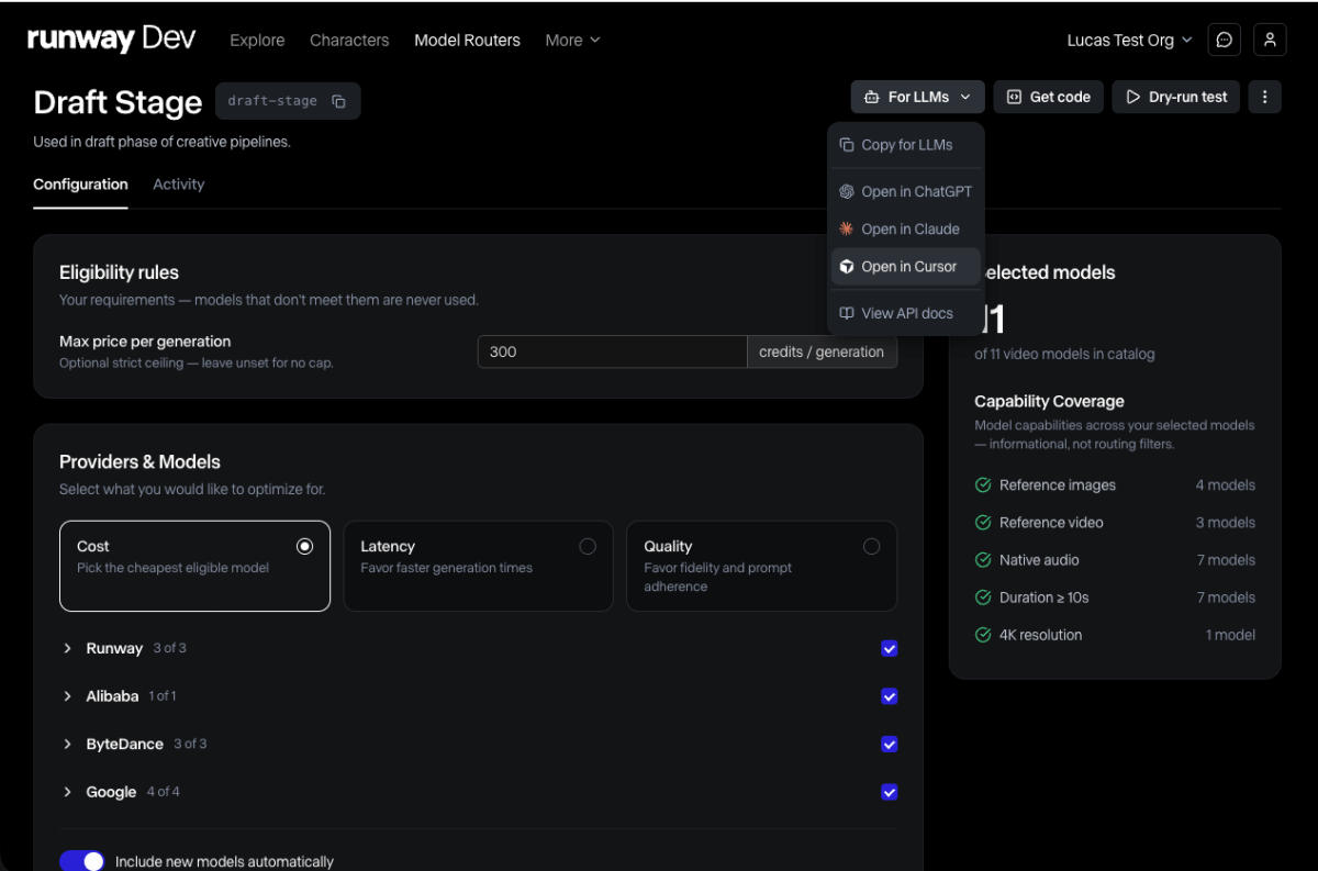 Runway lanceert AI-modelrouter nu generatieve media druk worden