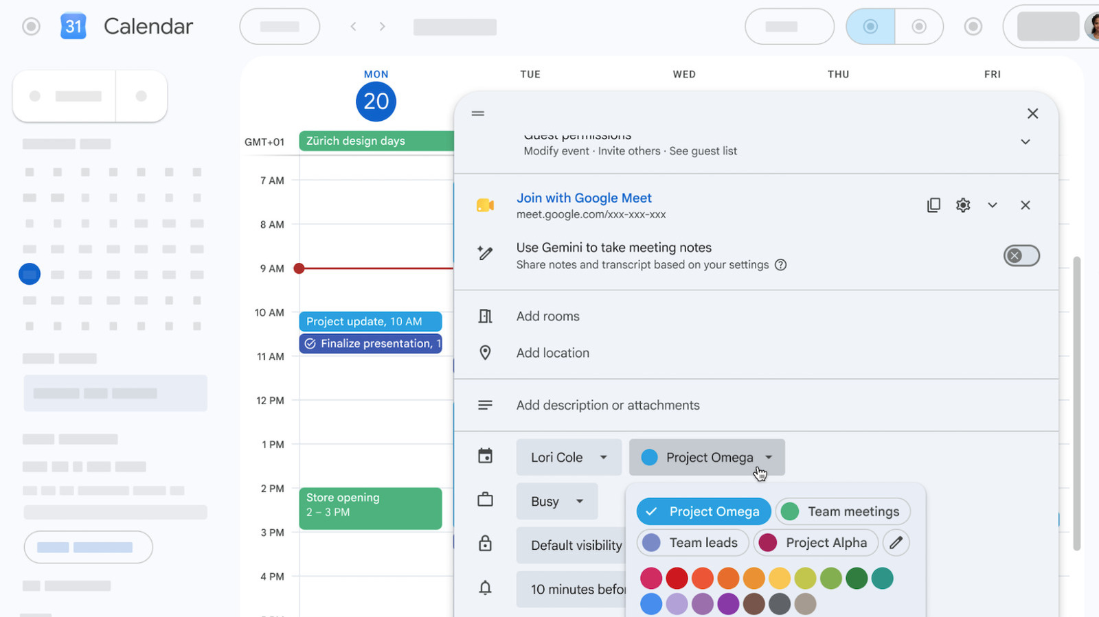 Met Google Agenda kunt u elke gewenste kleur gebruiken voor uw evenementen