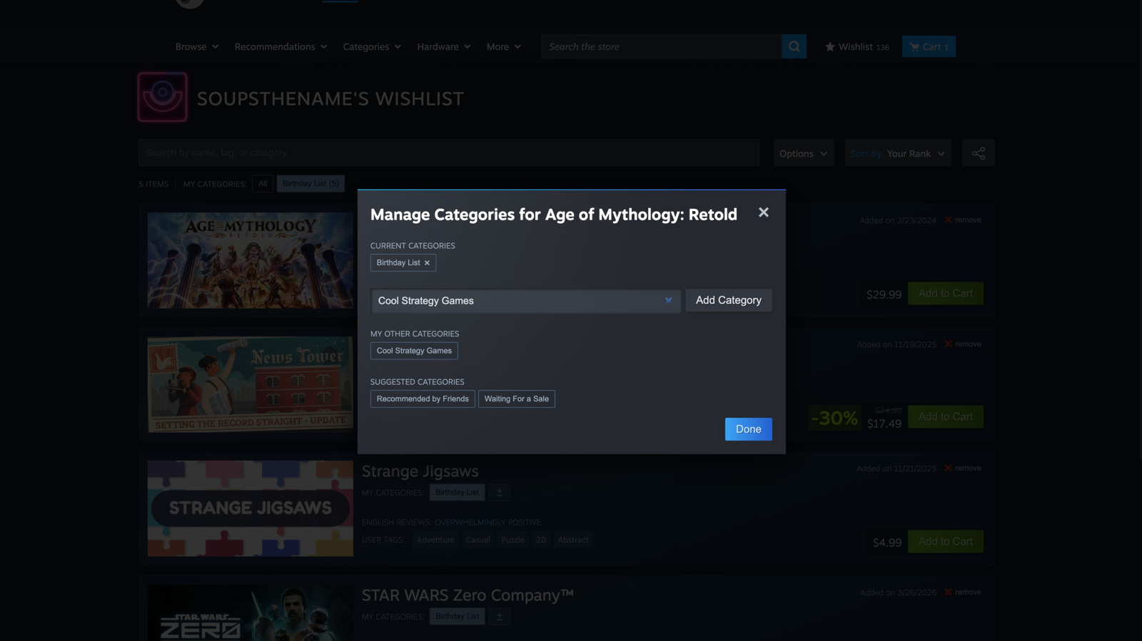 Steam voegt handige cadeau- en verlanglijstupdates toe