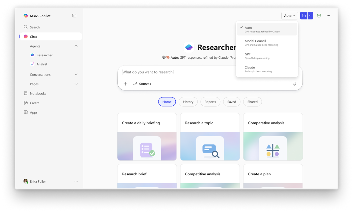 De onderzoeksassistent van Microsoft kan nu meerdere AI-modellen tegelijkertijd gebruiken