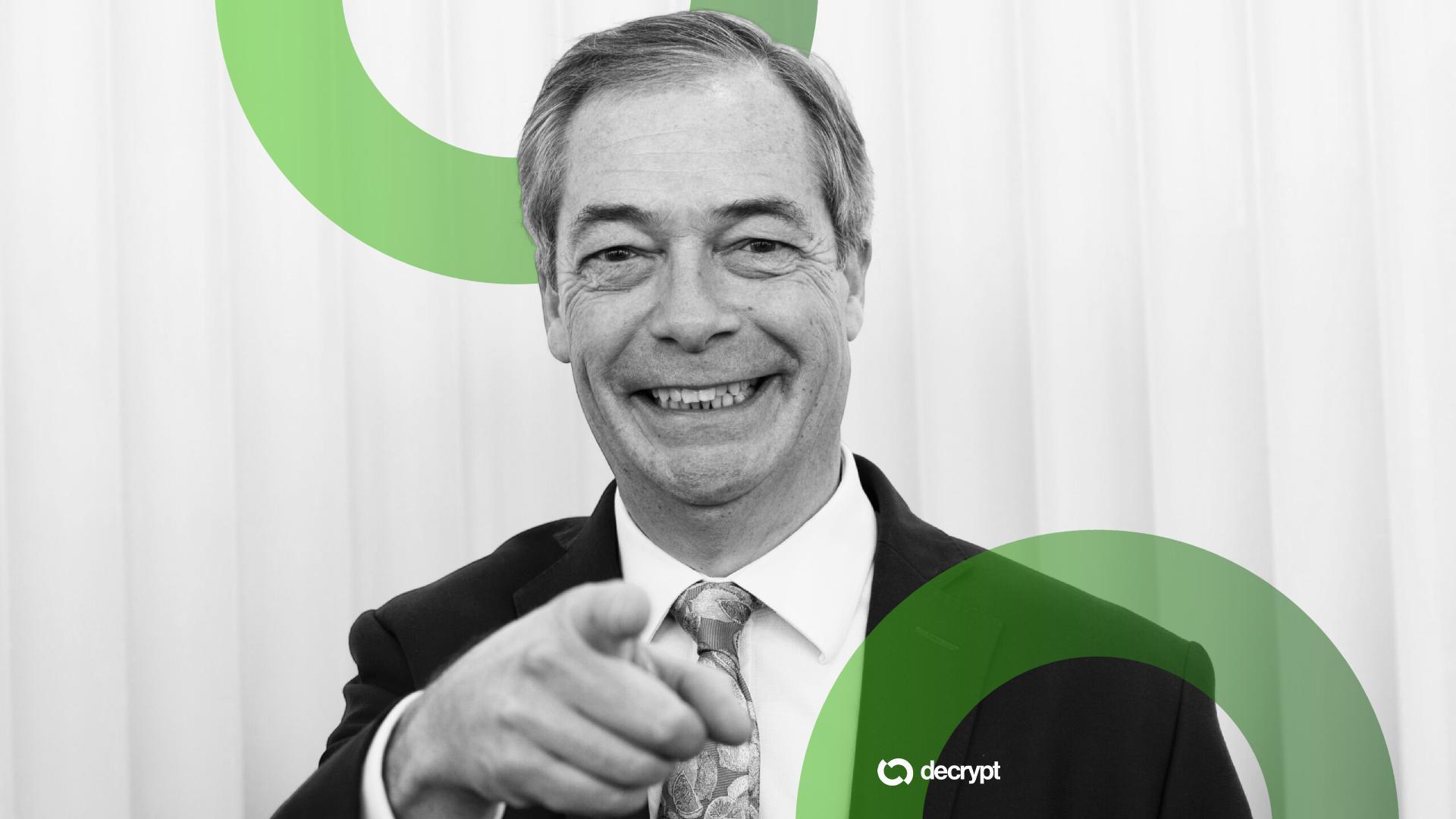 Crypto-miljardairs doneren in het eerste kwartaal $9,4 miljoen aan Farage’s Reform UK