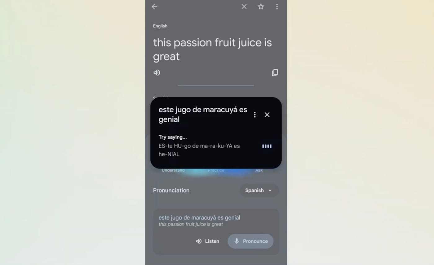 Google Translate gebruikt AI om u te helpen de uitspraak te oefenen